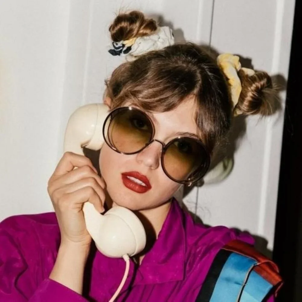 New Original Chloe Gold & Green Round Sunglasses HANAH COLLECTION